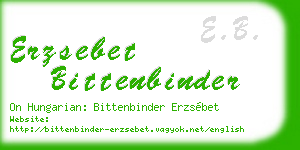 erzsebet bittenbinder business card